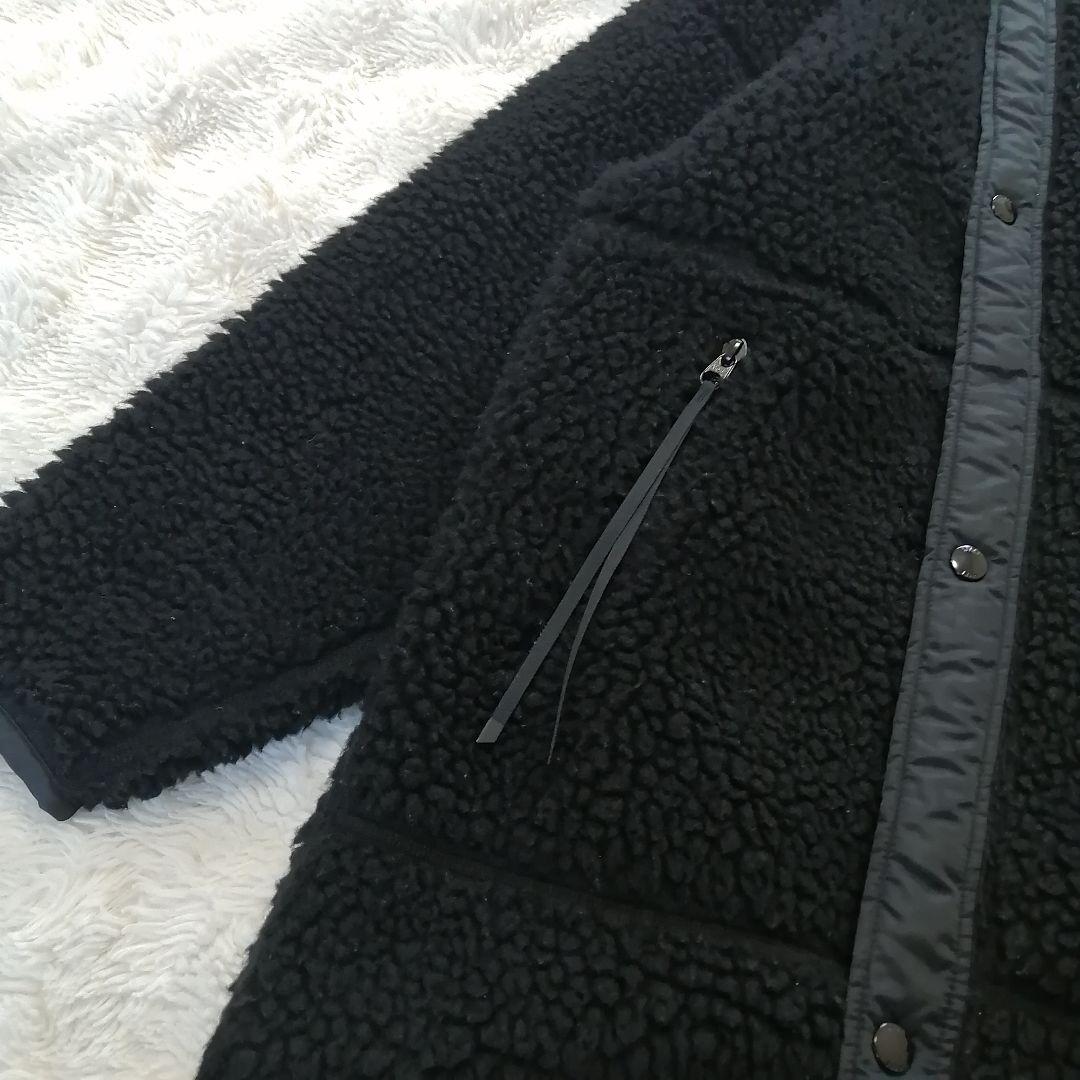【HYKE】FAUX SHEARLING COAT ノーカラー ボアロングコート