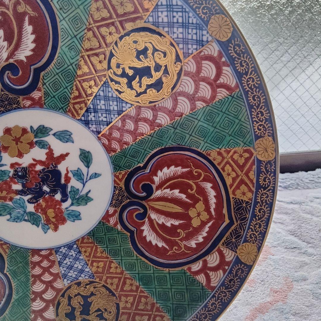有田焼☆伊万里焼☆金彩染錦大皿☆飾り皿☆40cm