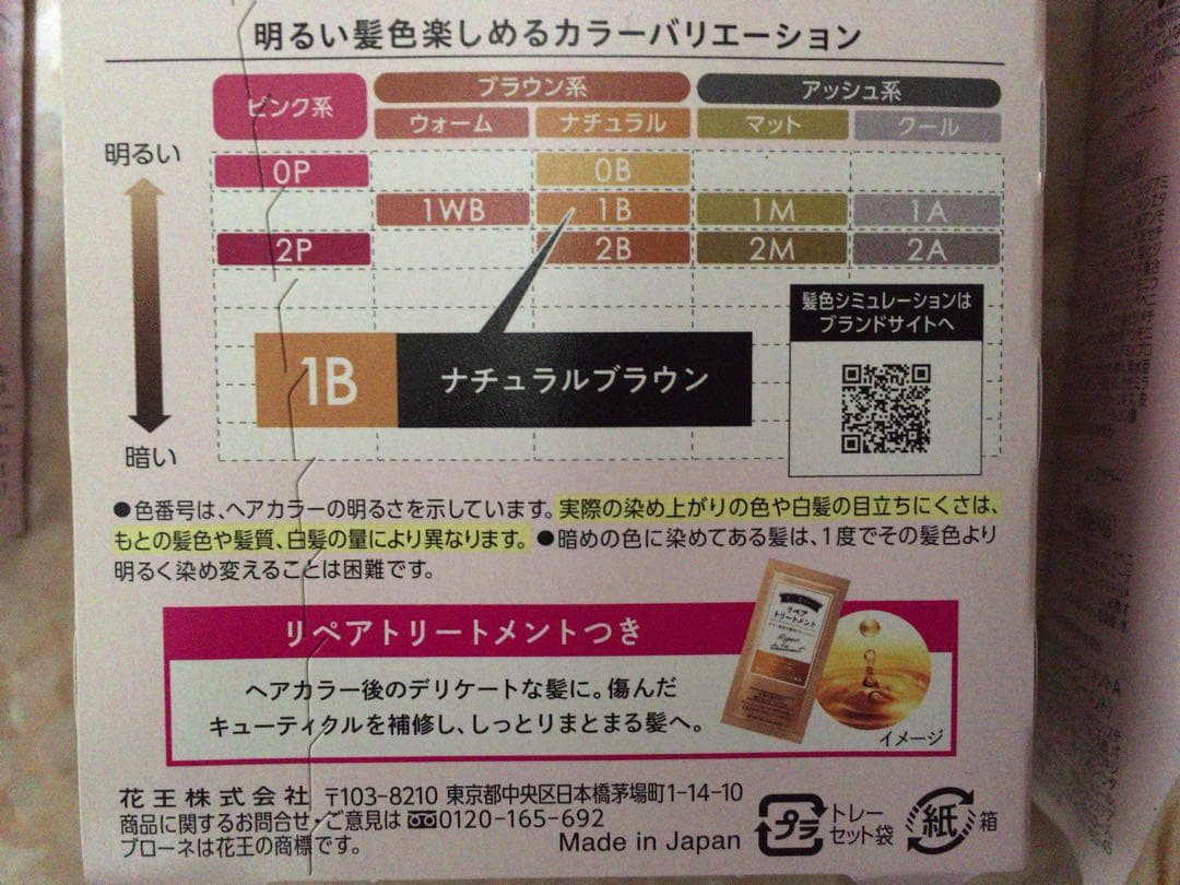 【10個セット】花王ブローネ　ルミエスト 白髪染め 1B 2B 1M