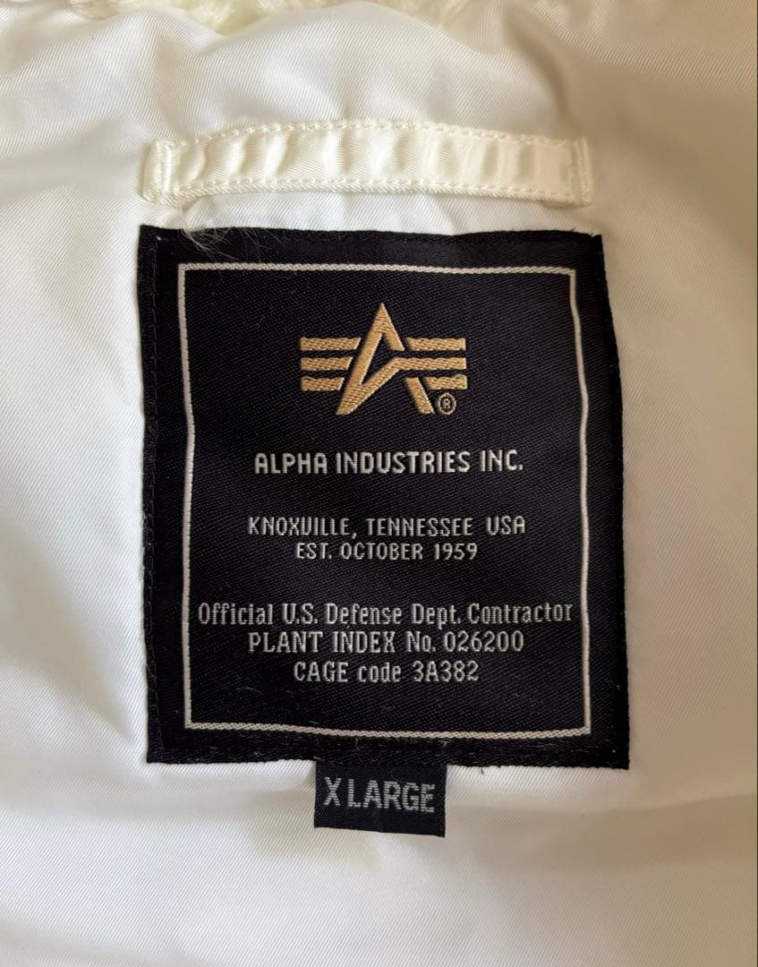 【ALPHA INDUSTRIES】N-3B ホワイト 超希少色 XL
