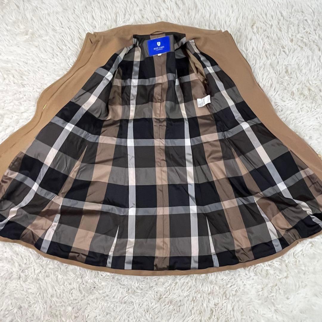ブルーレーベルクレストブリッジ ウール ベルト ロングコート チェック 40