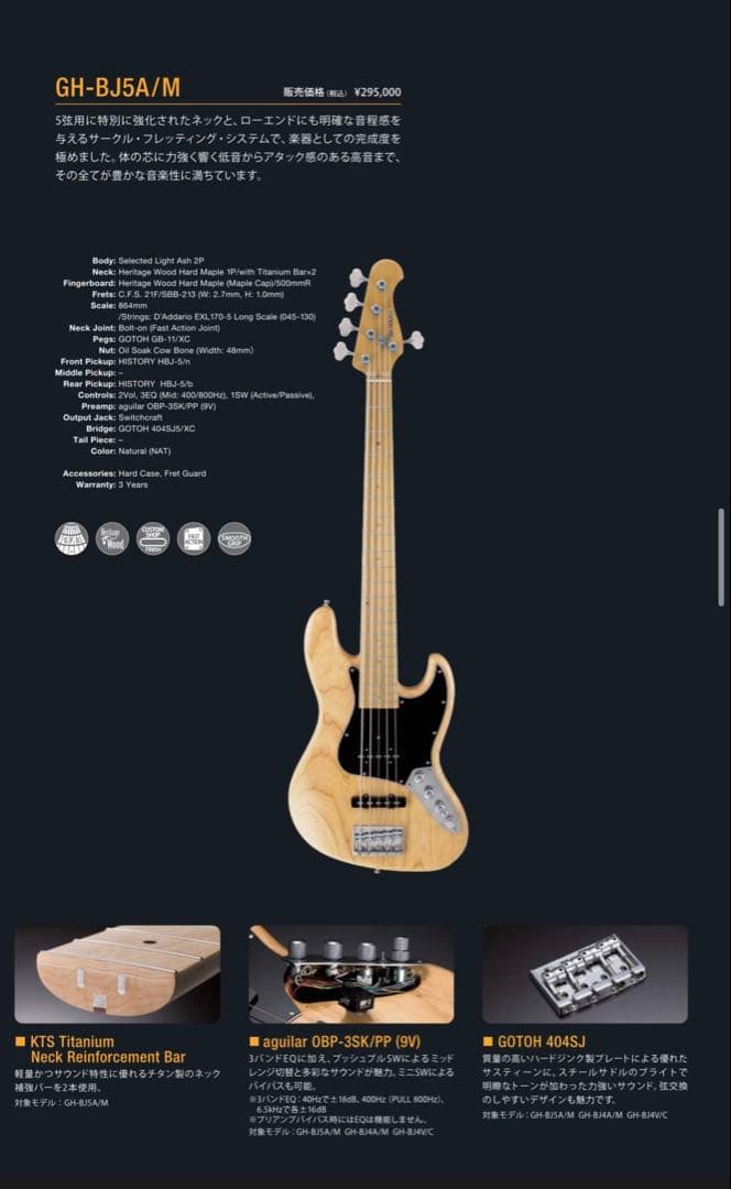 【ちゃんうめ】history GH-BJ5A/M エレキ5弦ベース