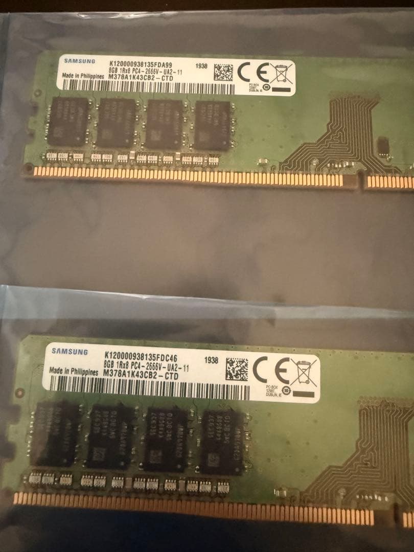 SAMSUNG DDR4-2666V 8GB ２枚組