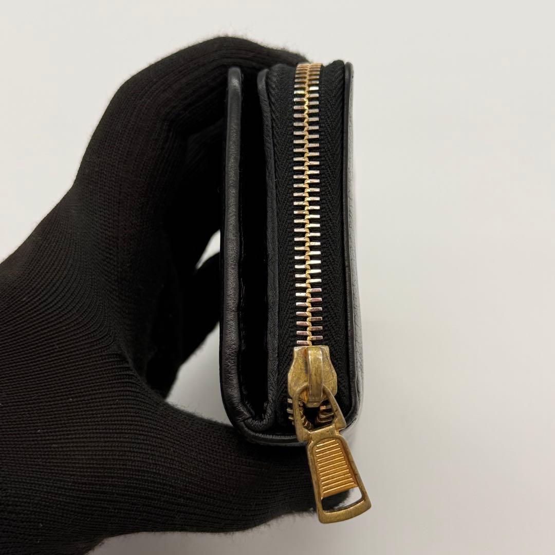 イヴサンローラン　折り財布　YSL ゴールド金具　レザー　ブラック