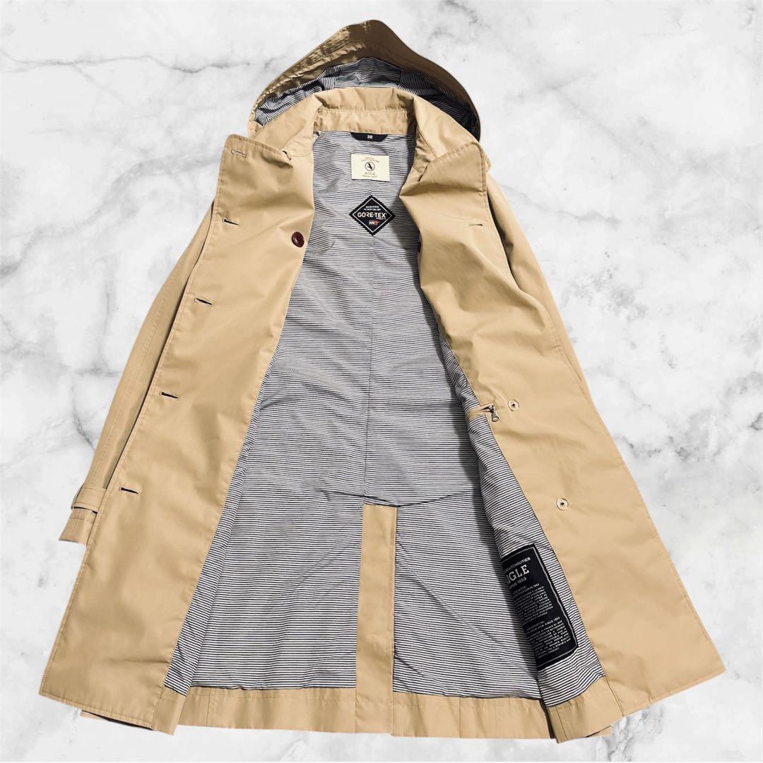 AIGLE｜38 取外しフード ゴアテックス トレンチコート ベルト ベージュ