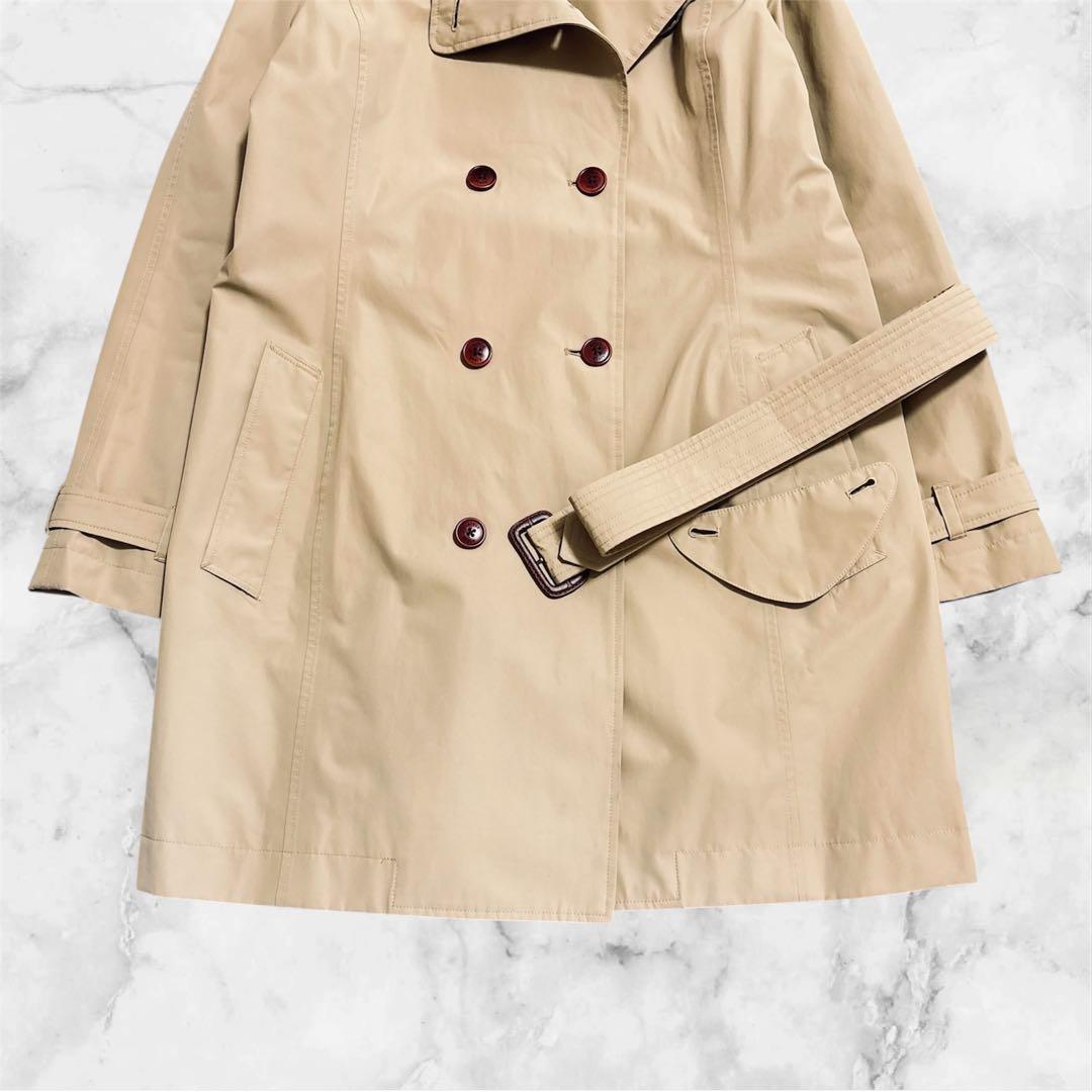 AIGLE｜38 取外しフード ゴアテックス トレンチコート ベルト ベージュ