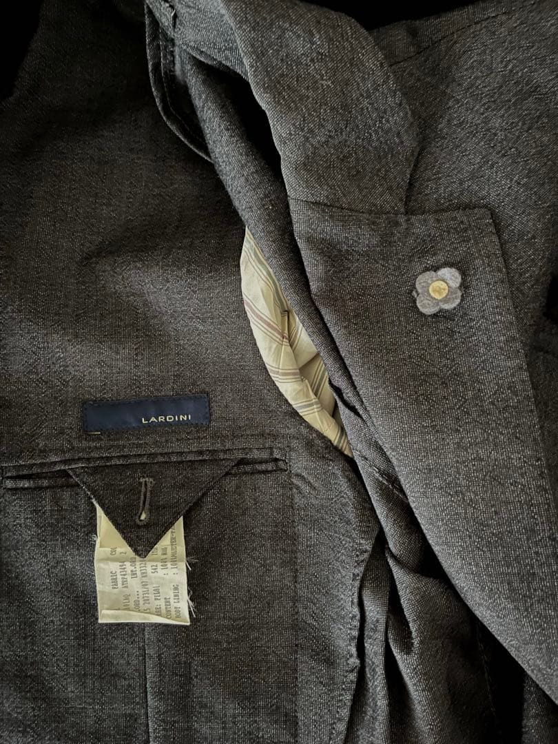 新品同様　LARDINI ラルディーニ　チャコールグレー　セットアップ　スーツ