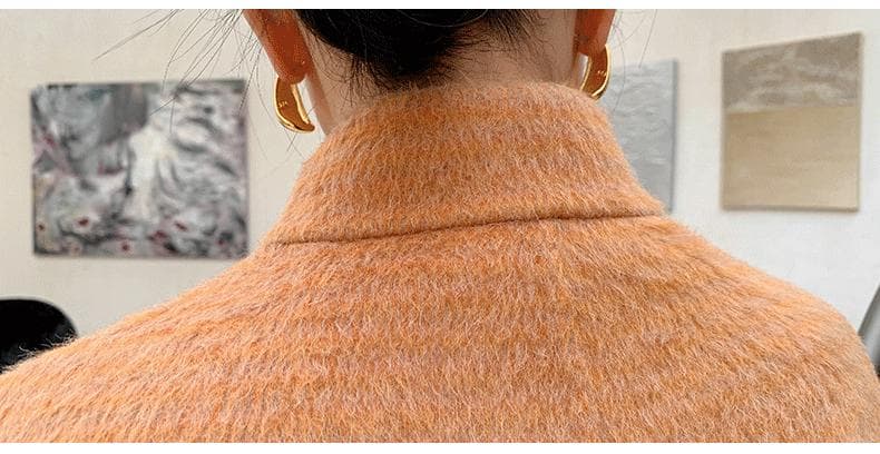 【新品】カシミヤ ロングコートダブルフェイス ウール オレンジ ベルト付き M