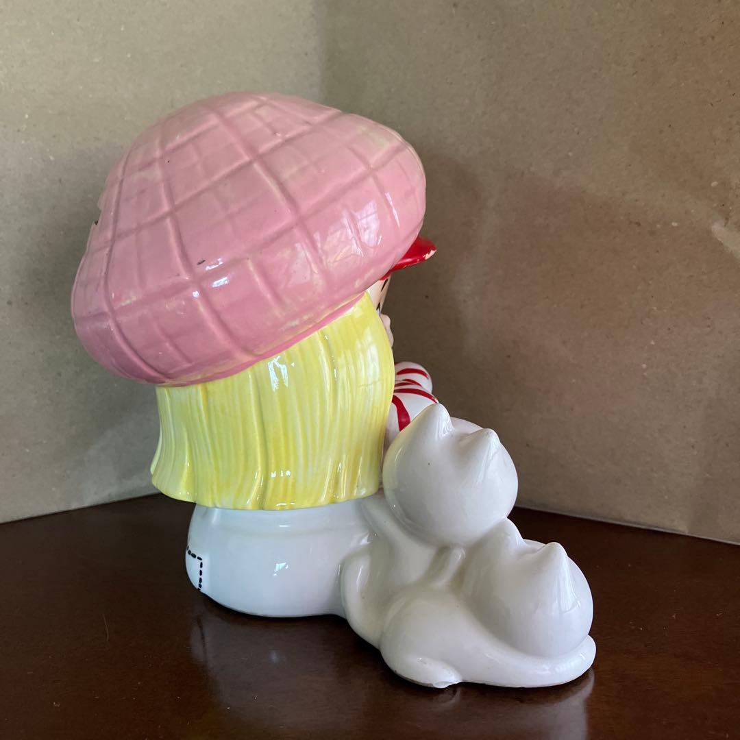 貴重！内藤ルネjudyと猫の陶器製貯金箱