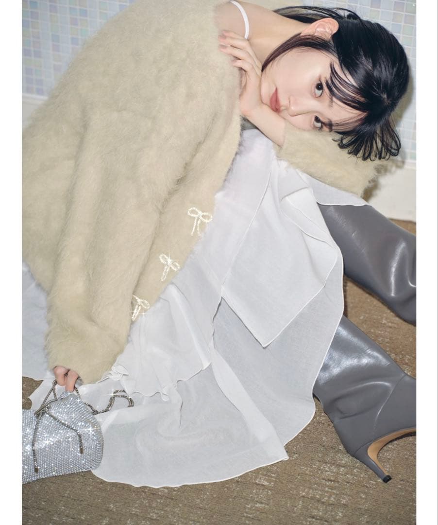 SNIDEL コットンシフォンティアードスカート