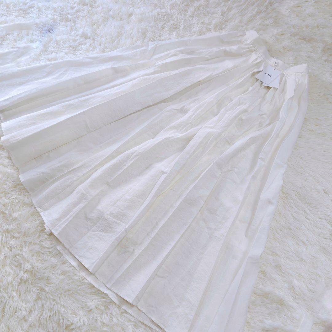 【タグ付き新品】CLANE ボリュームロングスカート マキシ丈 ホワイト