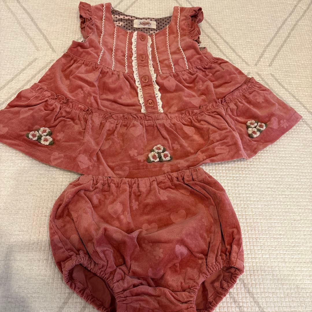 花柄フリルワンピース 80㎝
