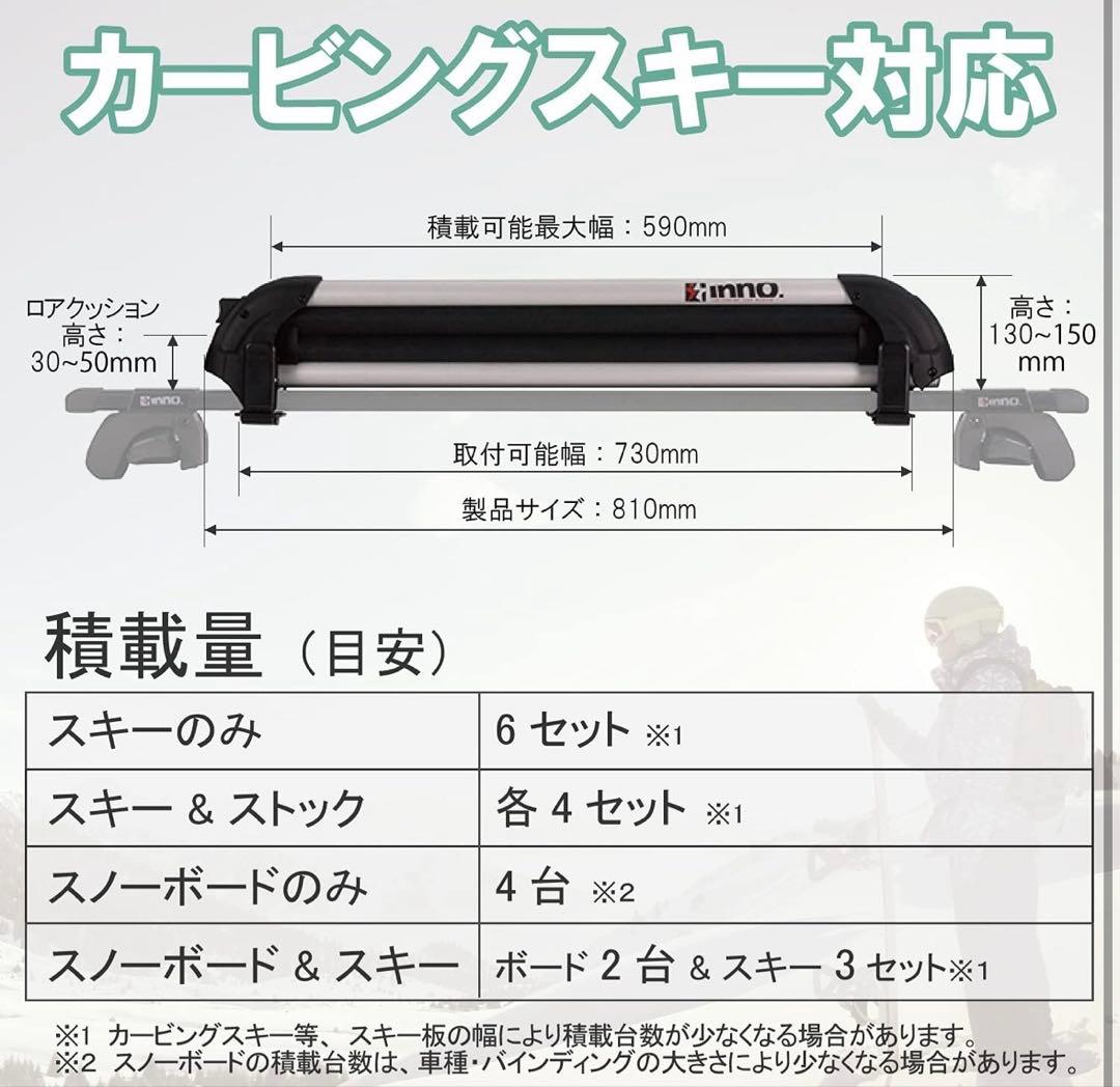 inno IN926 スキー　スノーボードアタッチメント ルーフキャリア