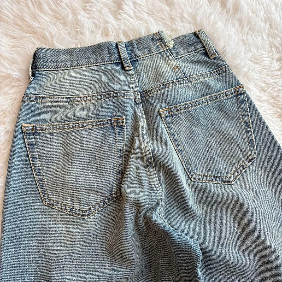 美品✨24年マウジー　CROSS WAIST WIDE STRAIGHT デニム