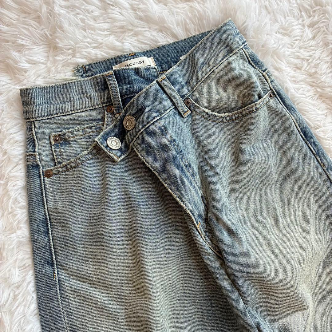 美品✨24年マウジー　CROSS WAIST WIDE STRAIGHT デニム