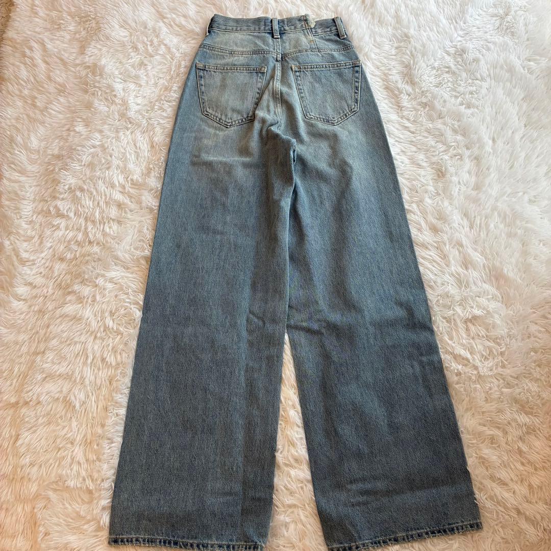 美品✨24年マウジー　CROSS WAIST WIDE STRAIGHT デニム