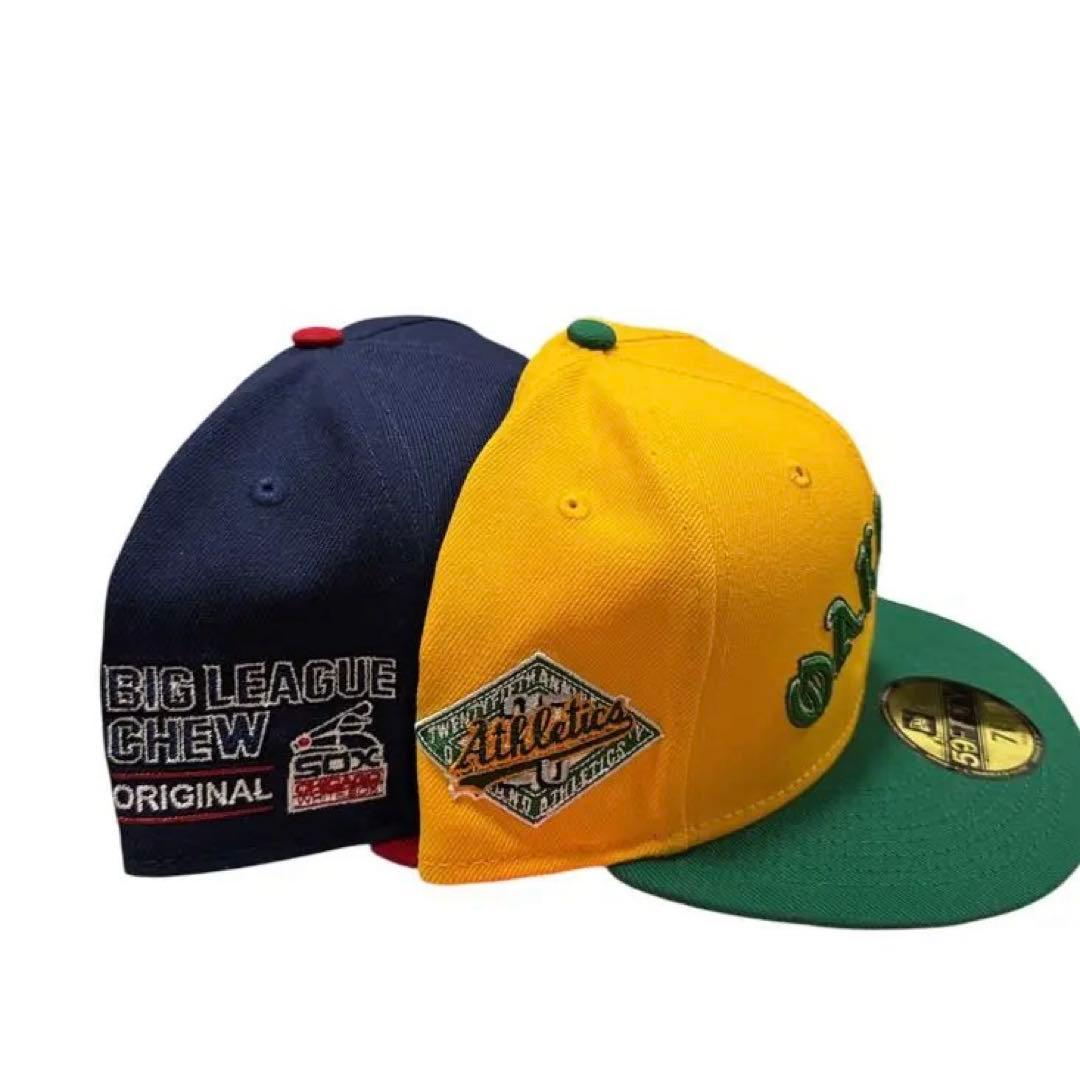 未使用 NEWERA 58.7cm 73/8 ホワイトソックス アスレチックス