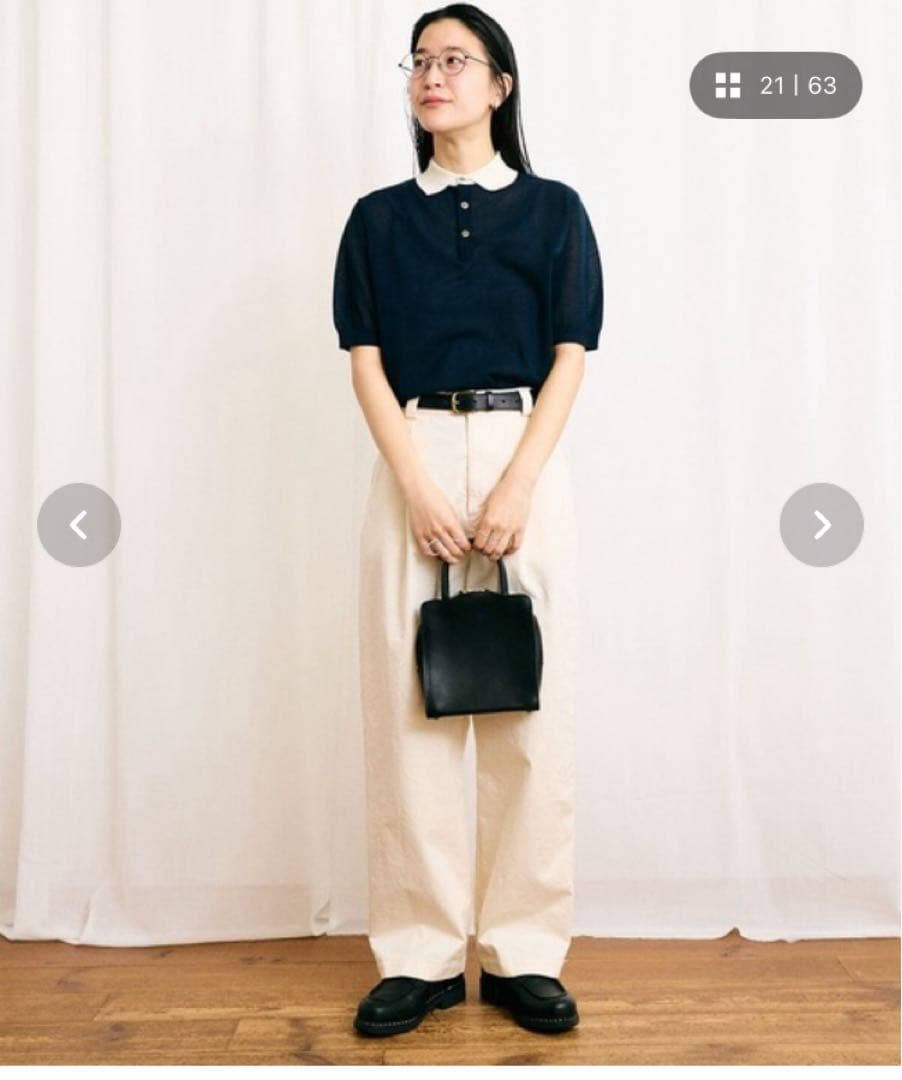 fig london ニットポロ　SHEER knit polo