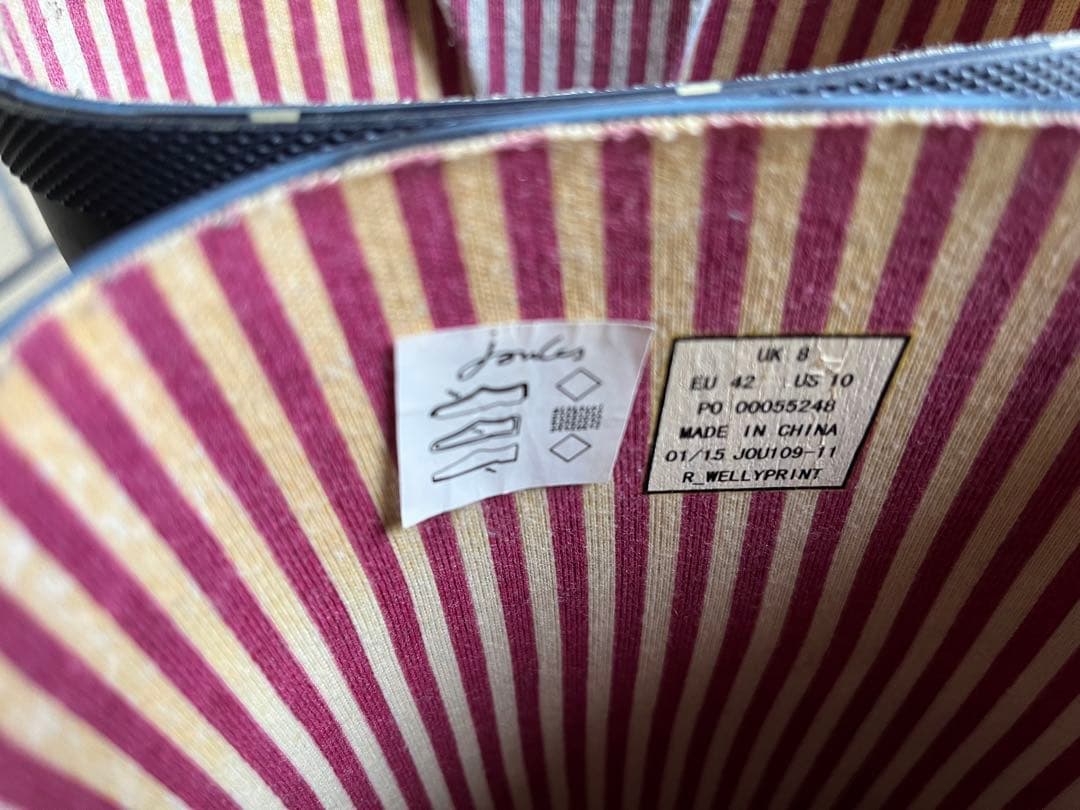 joules イギリスブランド　ジュールズレインブーツ　大きいサイズ　26センチ