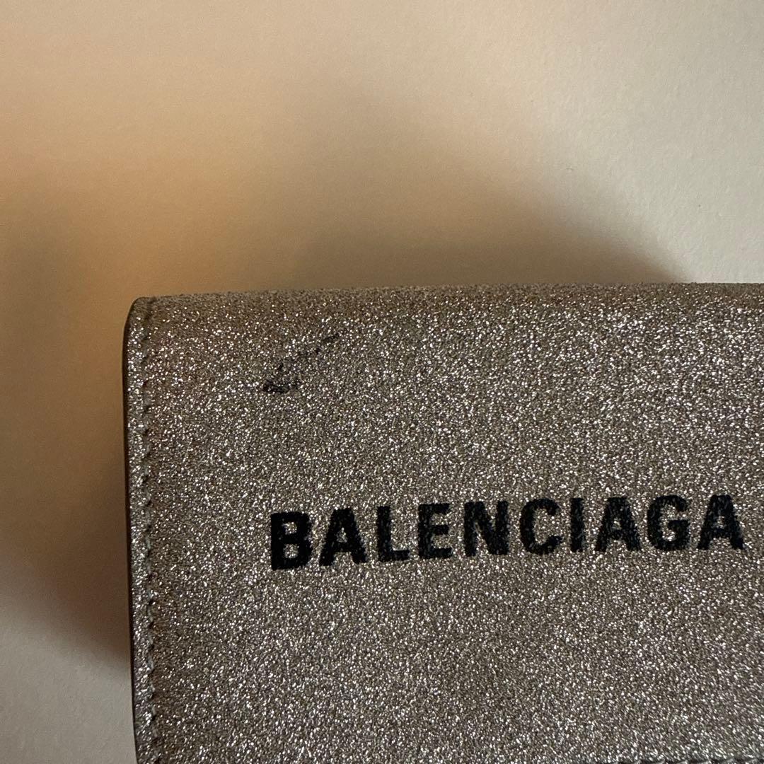 【未使用】BALENCIAGA 三つ折り財布 ブラック/シルバー
