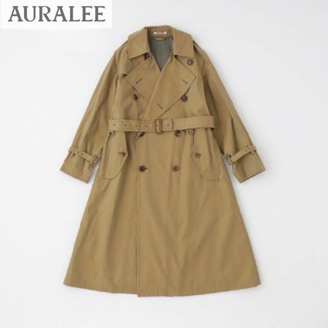 ジャケット・アウター AURALEE FINX CHAMBRAY BIG TRENCH COAT