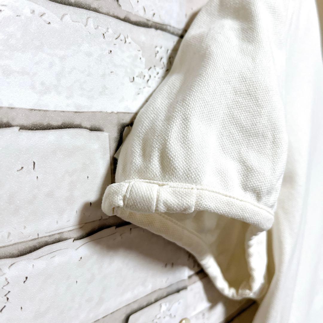 BURBERRY バーバリー ポロシャツ 白 38 パフスリーブ　ロゴ　刺繍