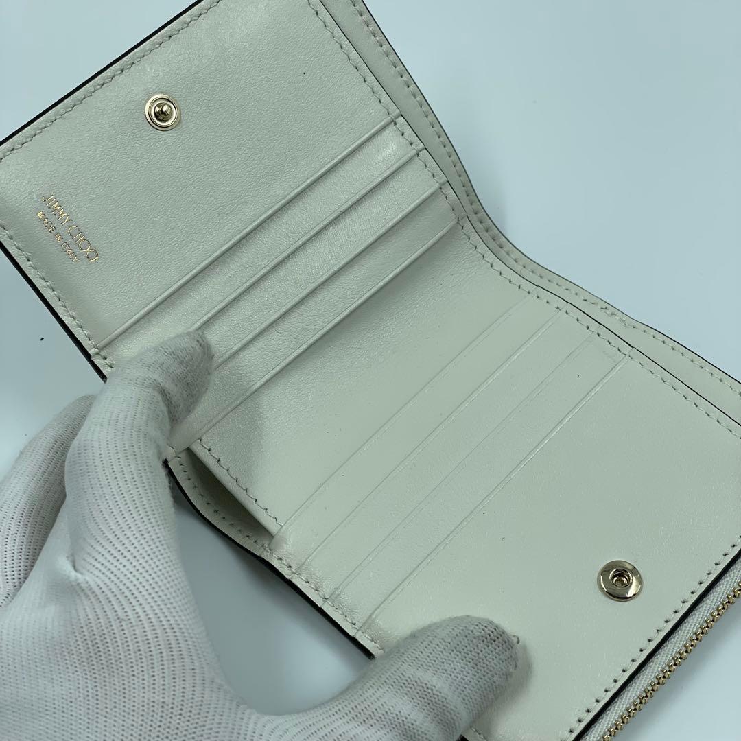未使用✨　jimmy choo 財布　　スタッズ　レザー　ホワイト　箱付き