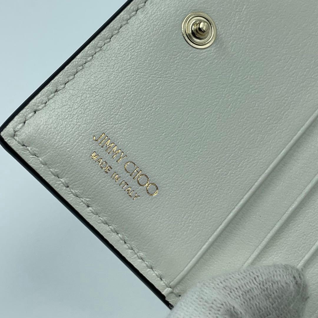 未使用✨　jimmy choo 財布　　スタッズ　レザー　ホワイト　箱付き