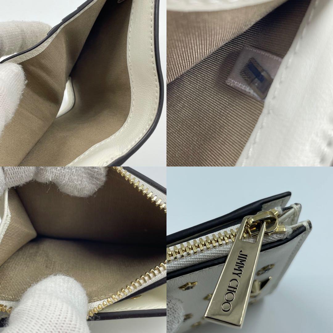 未使用✨　jimmy choo 財布　　スタッズ　レザー　ホワイト　箱付き