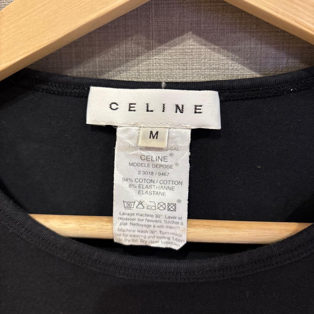 超美品◆CELINE セリーヌ ブラック Tシャツ M