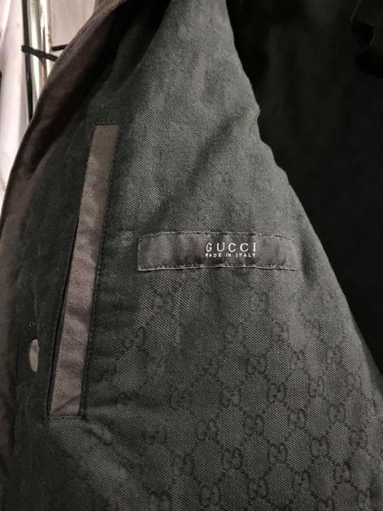 gucci オイルドジャケット　シングルコート　ミリタリー バブアー型