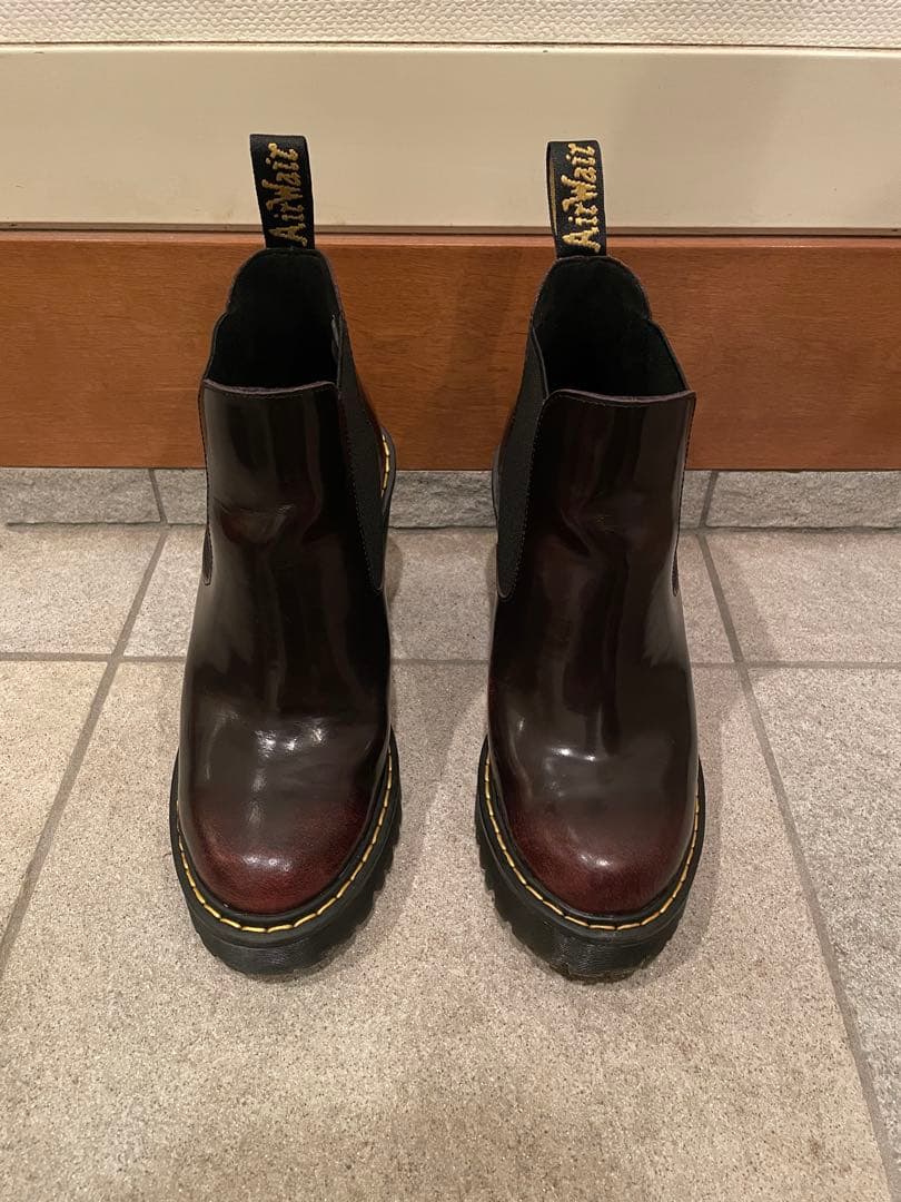 Dr. Martens HURSTONチェリーレッド サイドゴアブーツ UK3