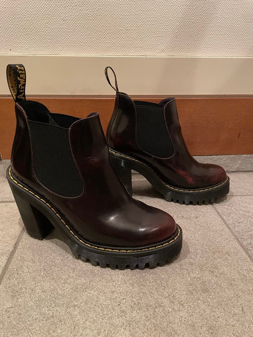 Dr. Martens HURSTONチェリーレッド サイドゴアブーツ UK3