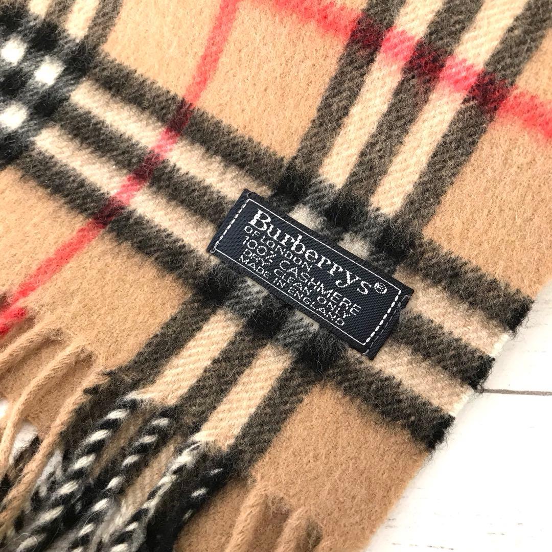 英国製 Burberry`s カシミア100％ ノバチェック マフラー 美品