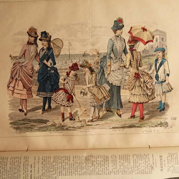 9】1884年 フランス アンティーク 洋書 PRINTEMPS ファッション誌