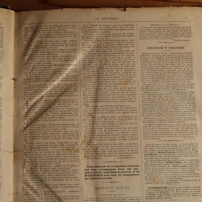 9】1884年 フランス アンティーク 洋書 PRINTEMPS ファッション誌