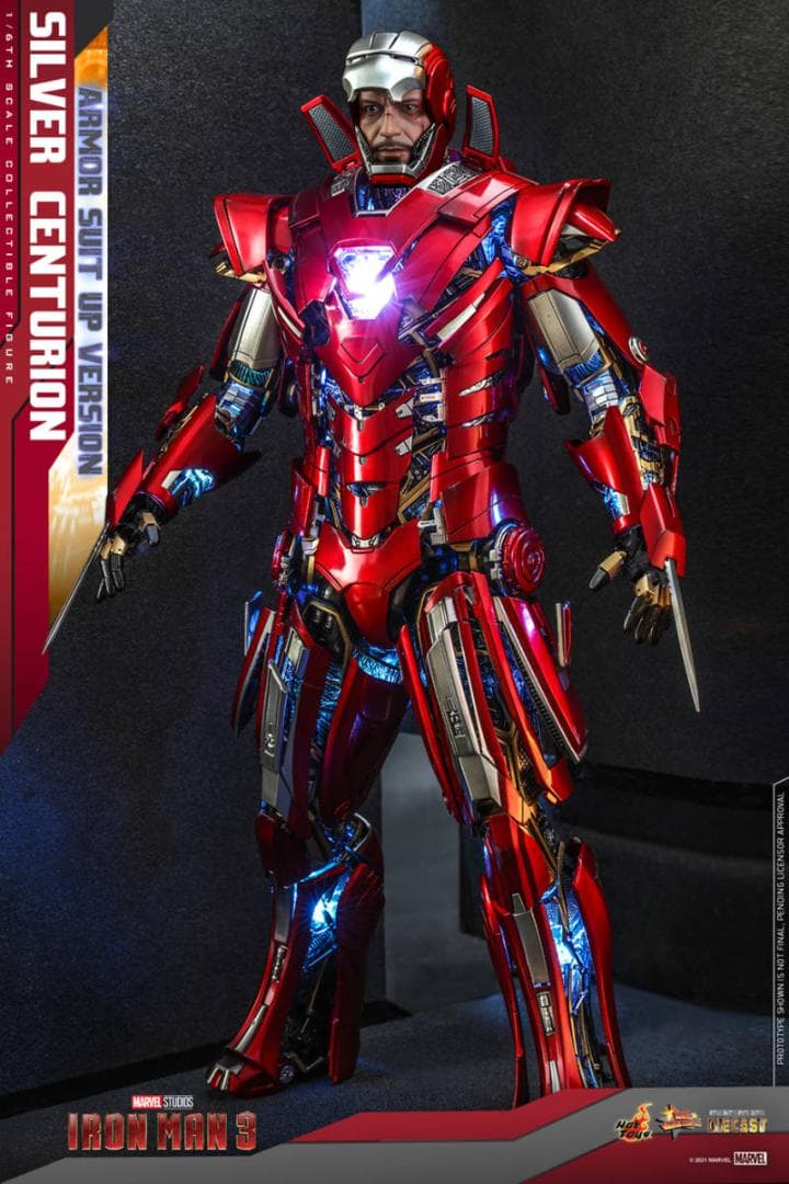 ホットトイズ 1/6 アイアンマン 3シルバー・センチュリオンMMS618D43