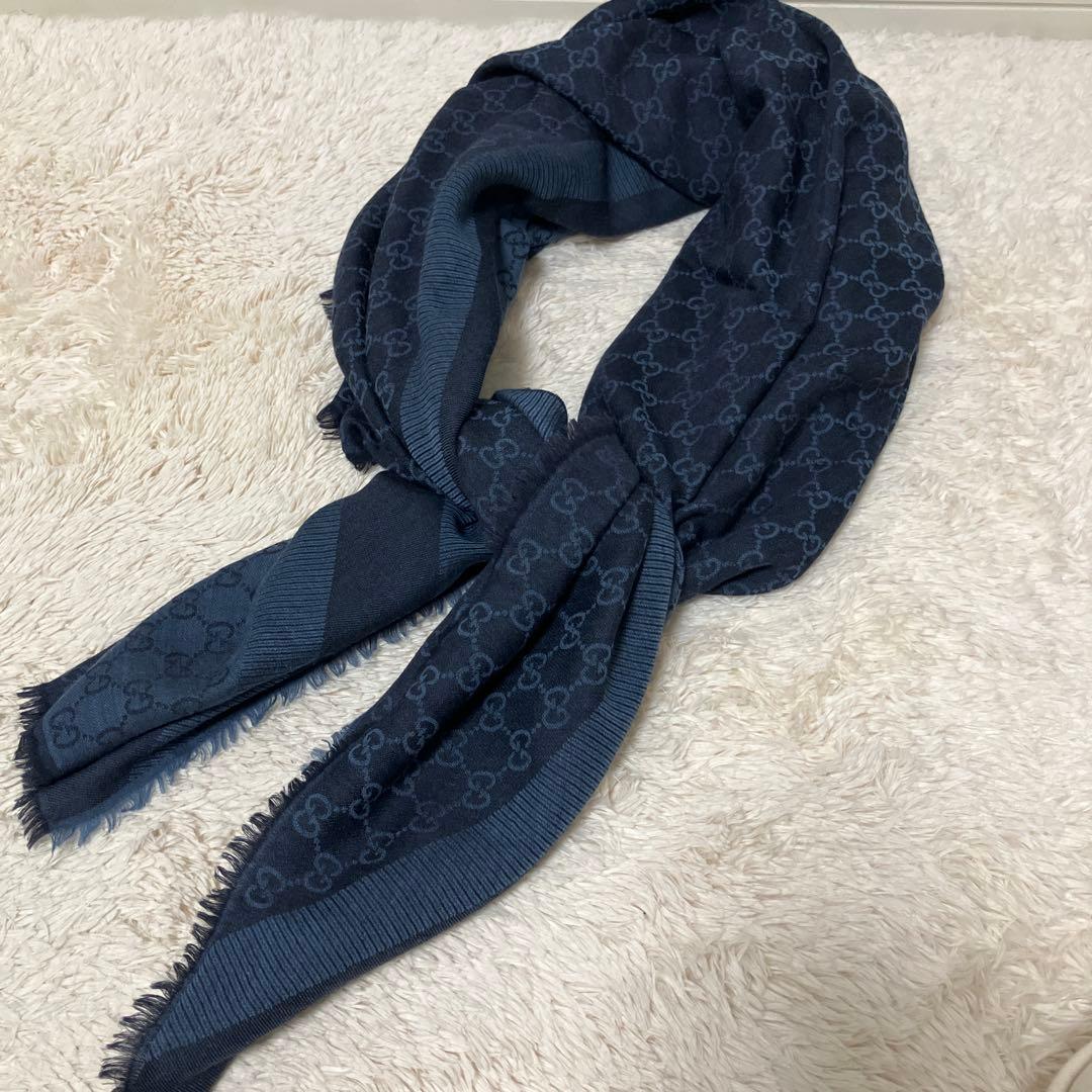 【美品】GUCCI マフラー GGロゴ