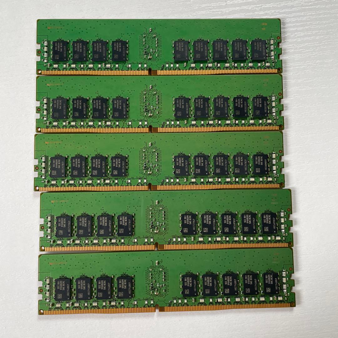 16GB ×5枚 DDR4 ECC メモリ PC4-2400T