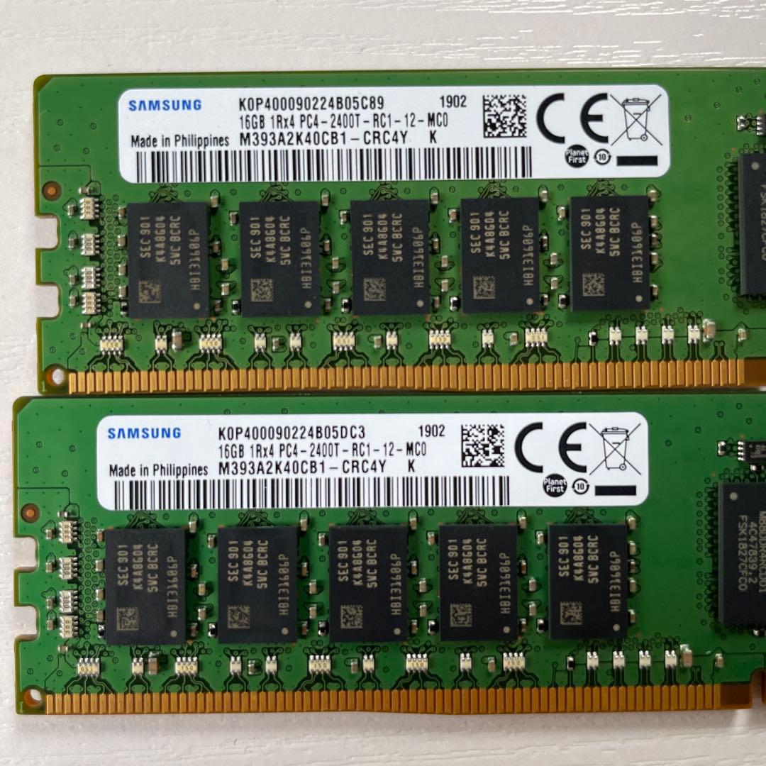 16GB ×5枚 DDR4 ECC メモリ PC4-2400T
