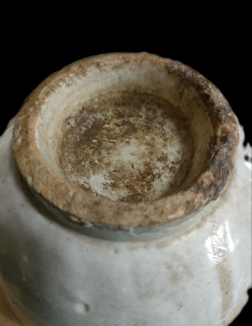 李朝白磁茶碗　朝鮮美術　時代物骨董