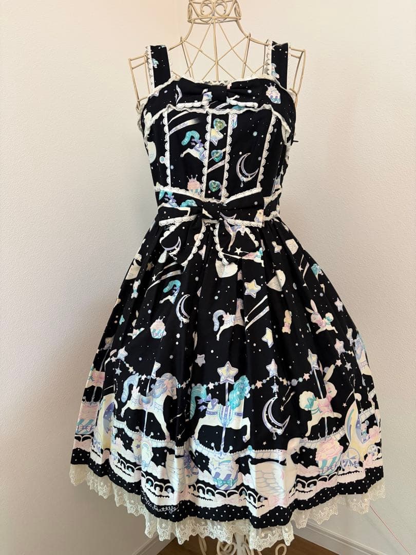 <美品>Angelic Pretty メリーゴーランドJSKとKCセット黒