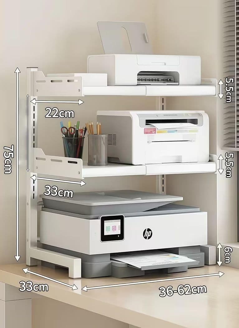 プリンター台 卓上 幅調節可能 3段 大型 A3 耐荷重30kg