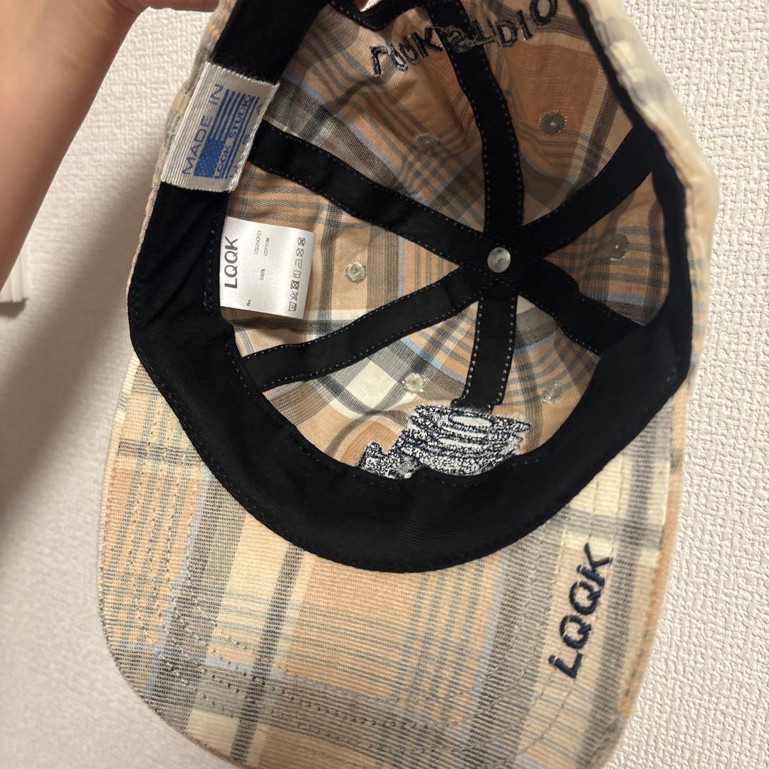 n*g様 値下げ交渉可　LQOK STUDIO チェック柄 スカルキャップ