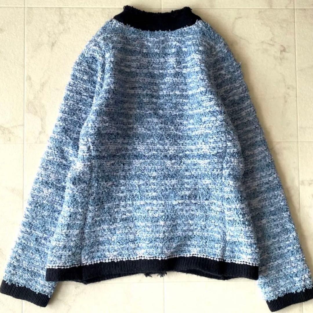 近年.美品.定価3.5万☆エストネーション ツイード ニットジャケット 金ボタン