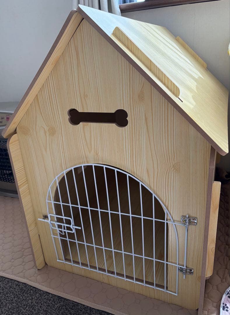 ペット用品犬小屋室内置くだけペットゲートケージ木製XLサイズ