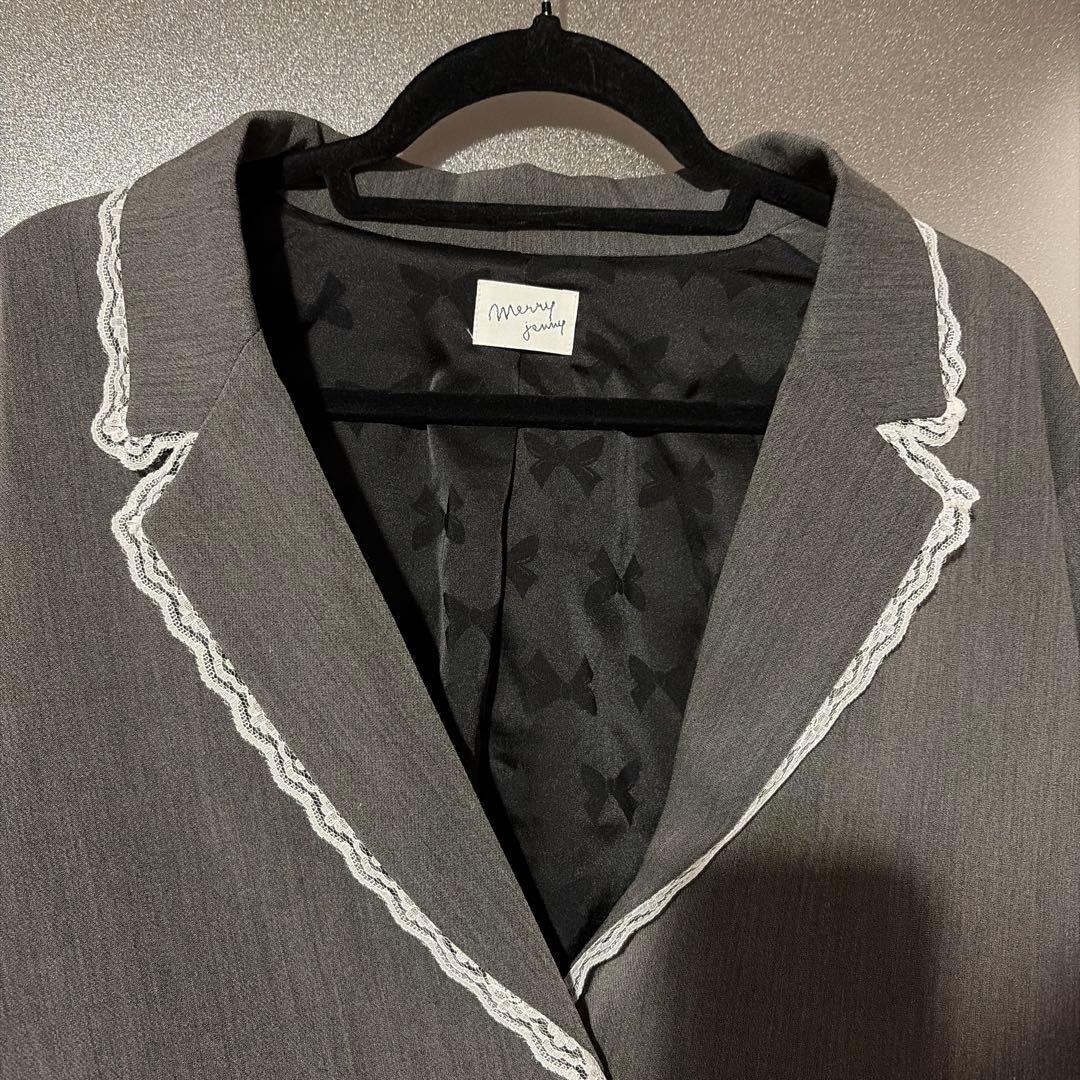 ジャケット・アウター merry jenny lace slit ribbon jacket