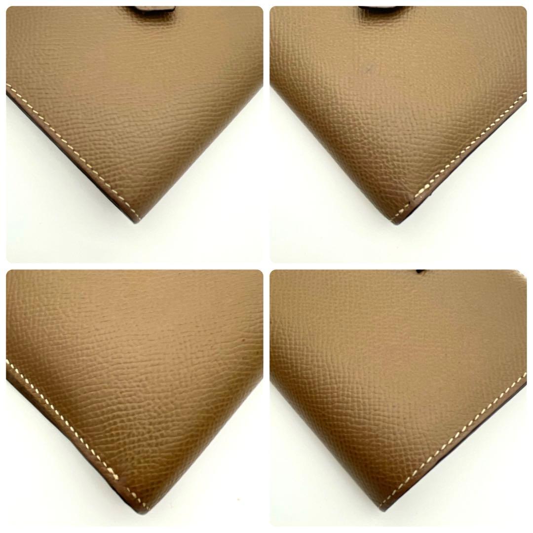 エルメス 折り財布 ベアンコンパクト エトゥープ ゴールド金具　グレージュ