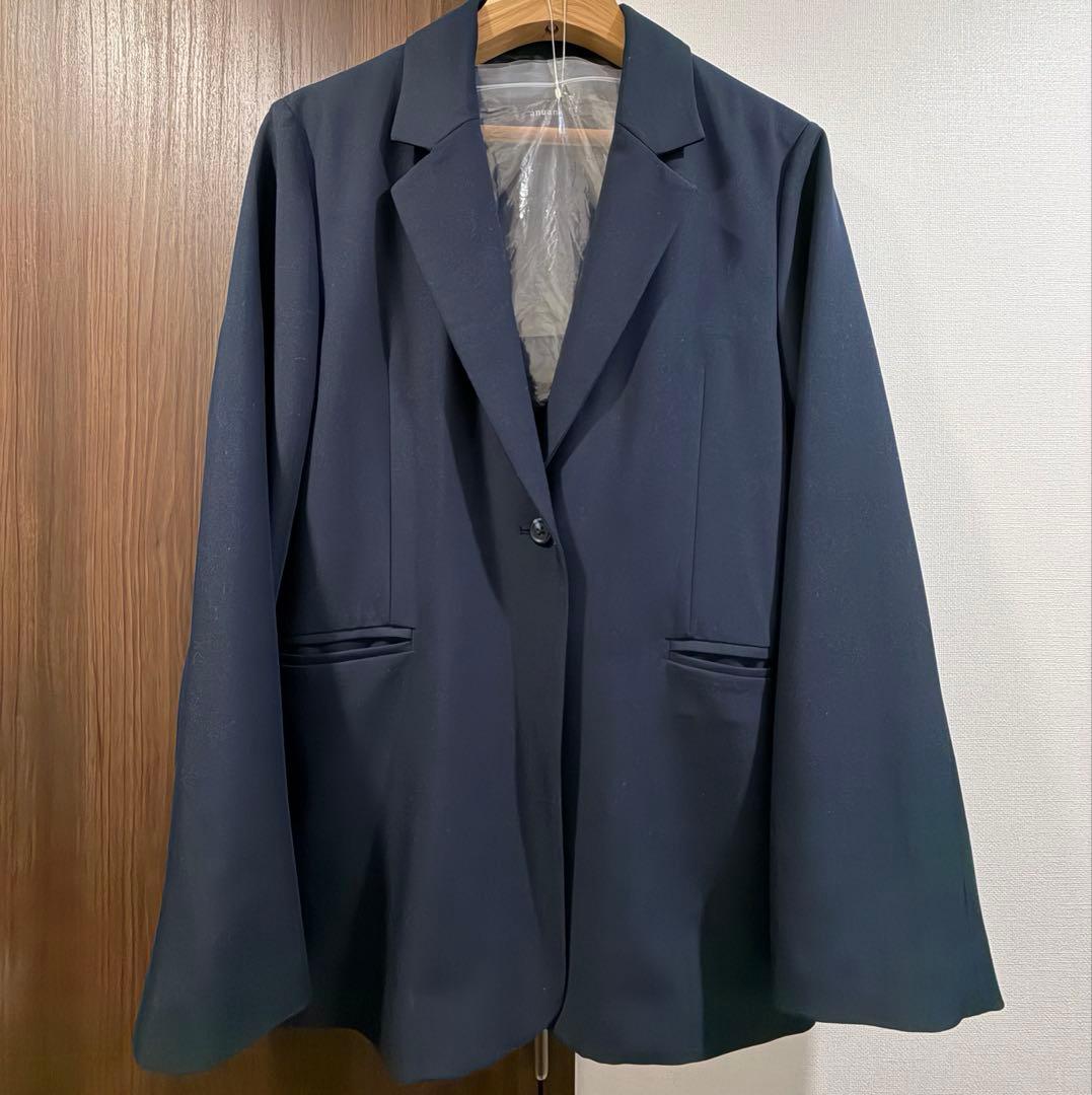 anuans フレアスリーブスリットジャケット （NAVY）