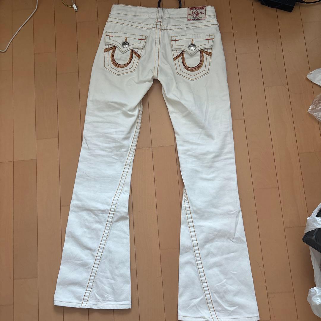 turereligionデニム白フレア